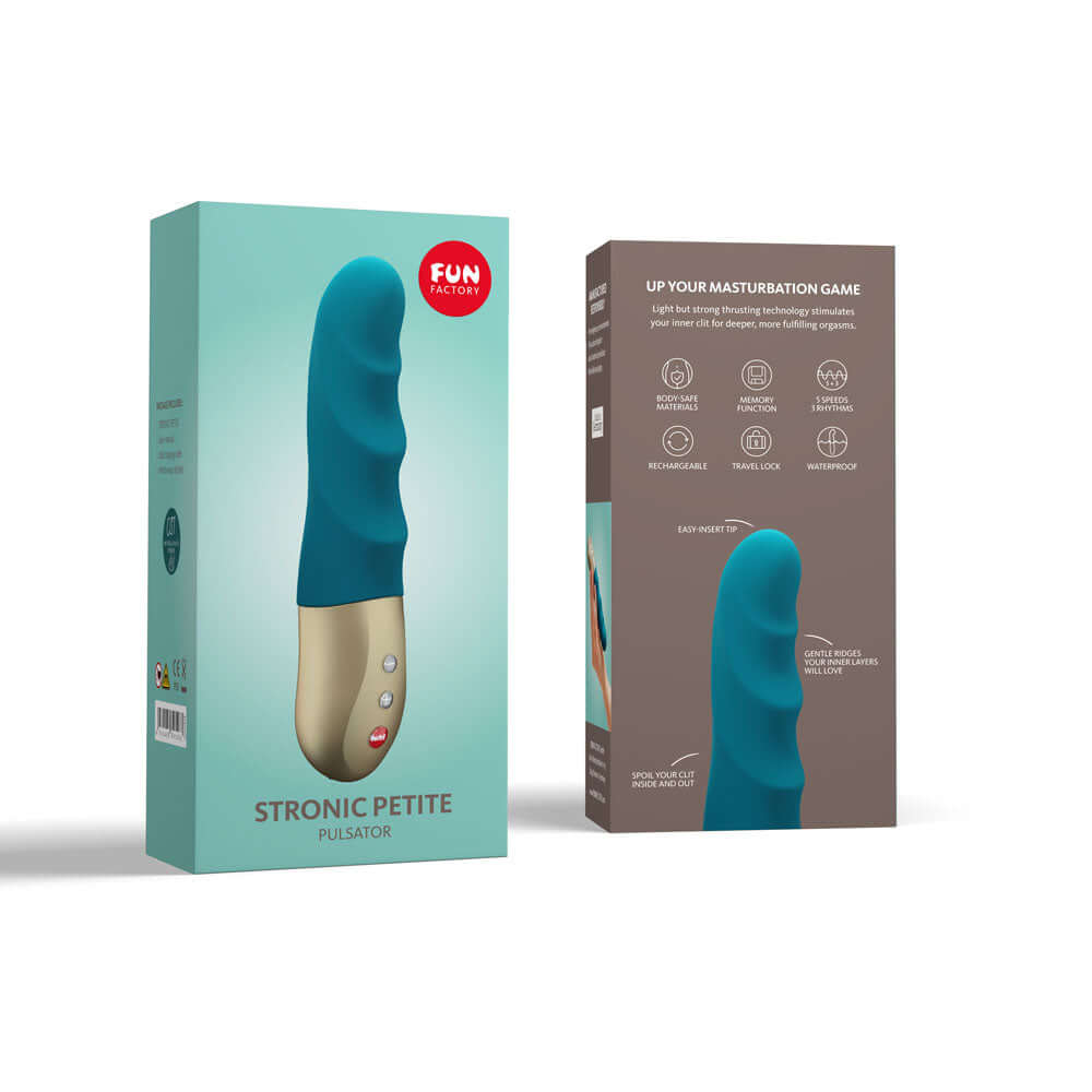 Fun Factory STRONIC PETITE deep sea blue - Deep Sea Blue 17 cm USB Rechargeable Thrusting Vibrator